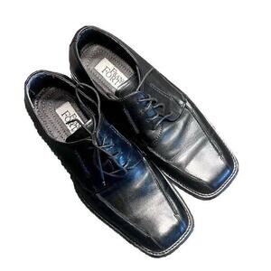 Franco Fortini Dallas Oxford Shoes Mens 9.5 M Black Leather Lace Up Square Toe